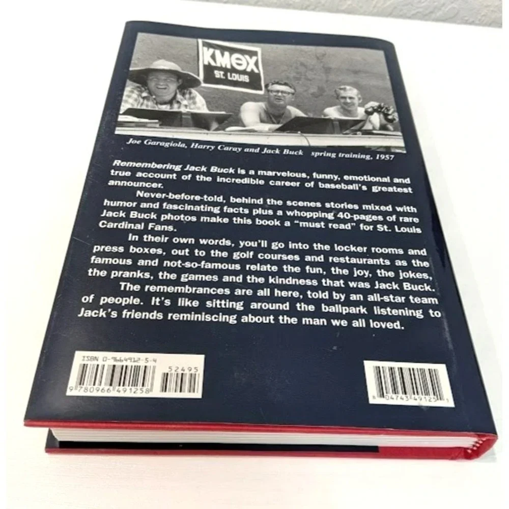 Remembering Jack‎ Buck by Rich Wolfe Hardcover and 2 JBuck's Postcards New
